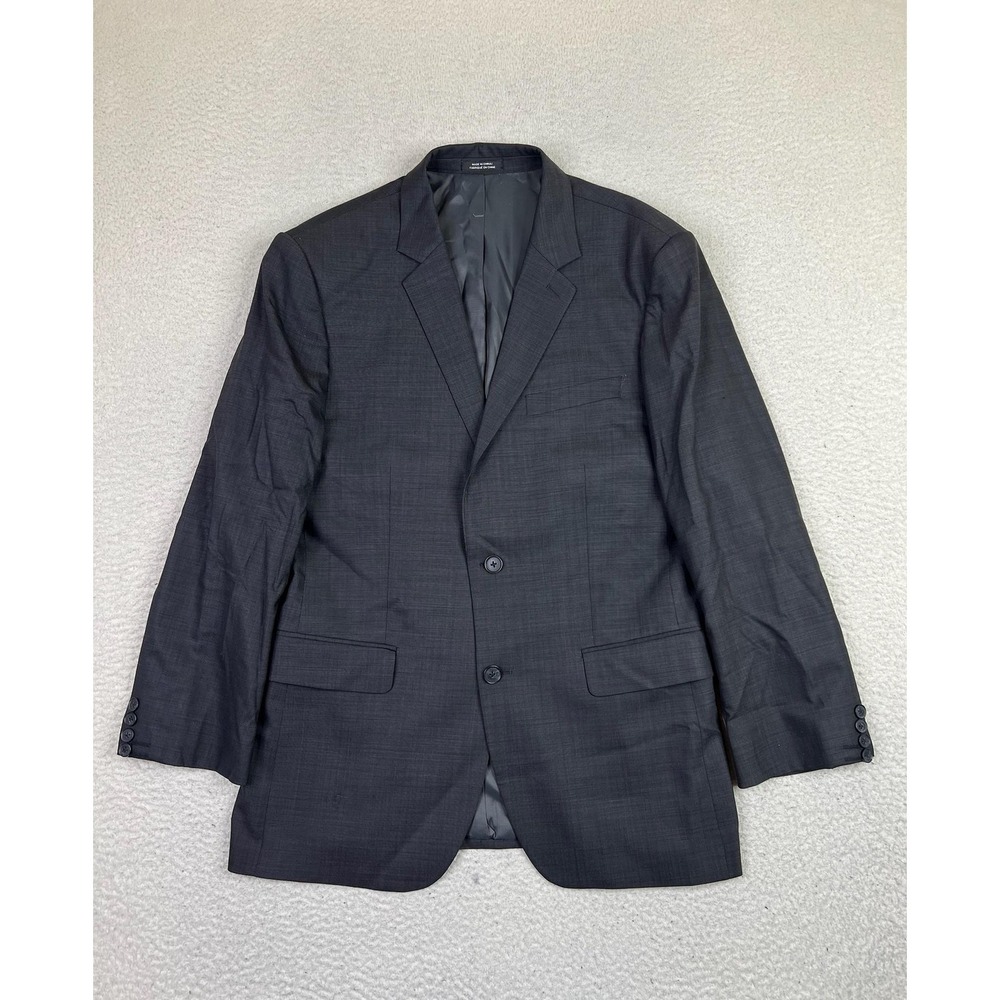 Express Blazer Jacket Mens 40R Gray Wool Blend 2 Button Suit Coat Stretch
